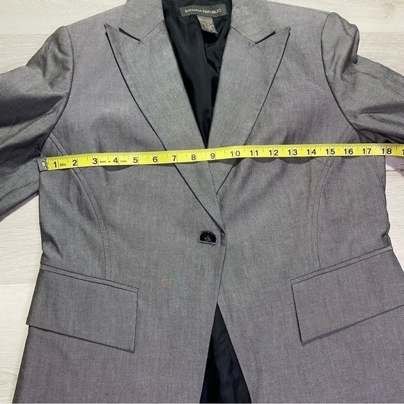 Vintage Banana Republic 100%Cotton Lined One Button gray Blazer, Size 8 - Picture 13 of 13